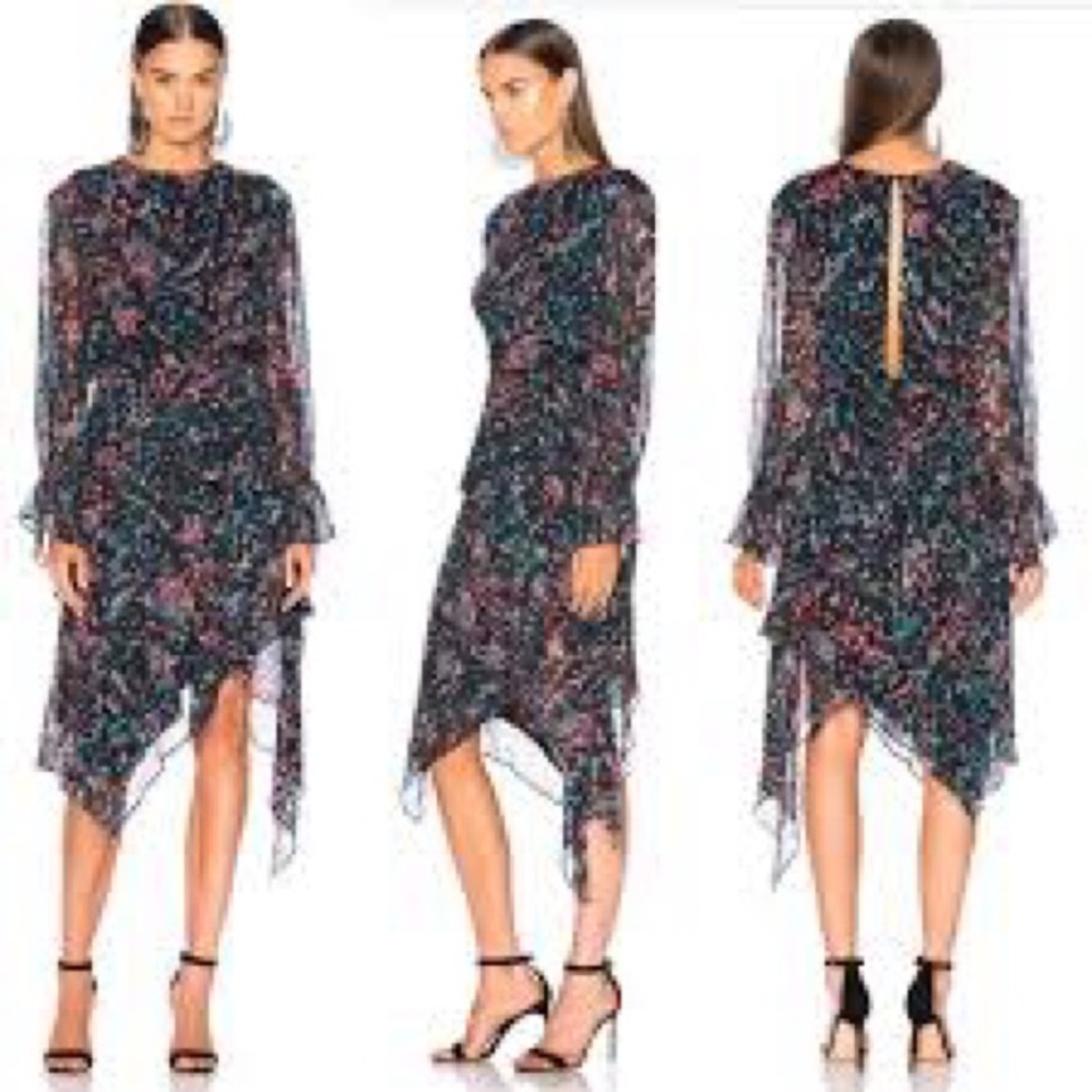 IRO Black and Pink Asymmetrical Dress
